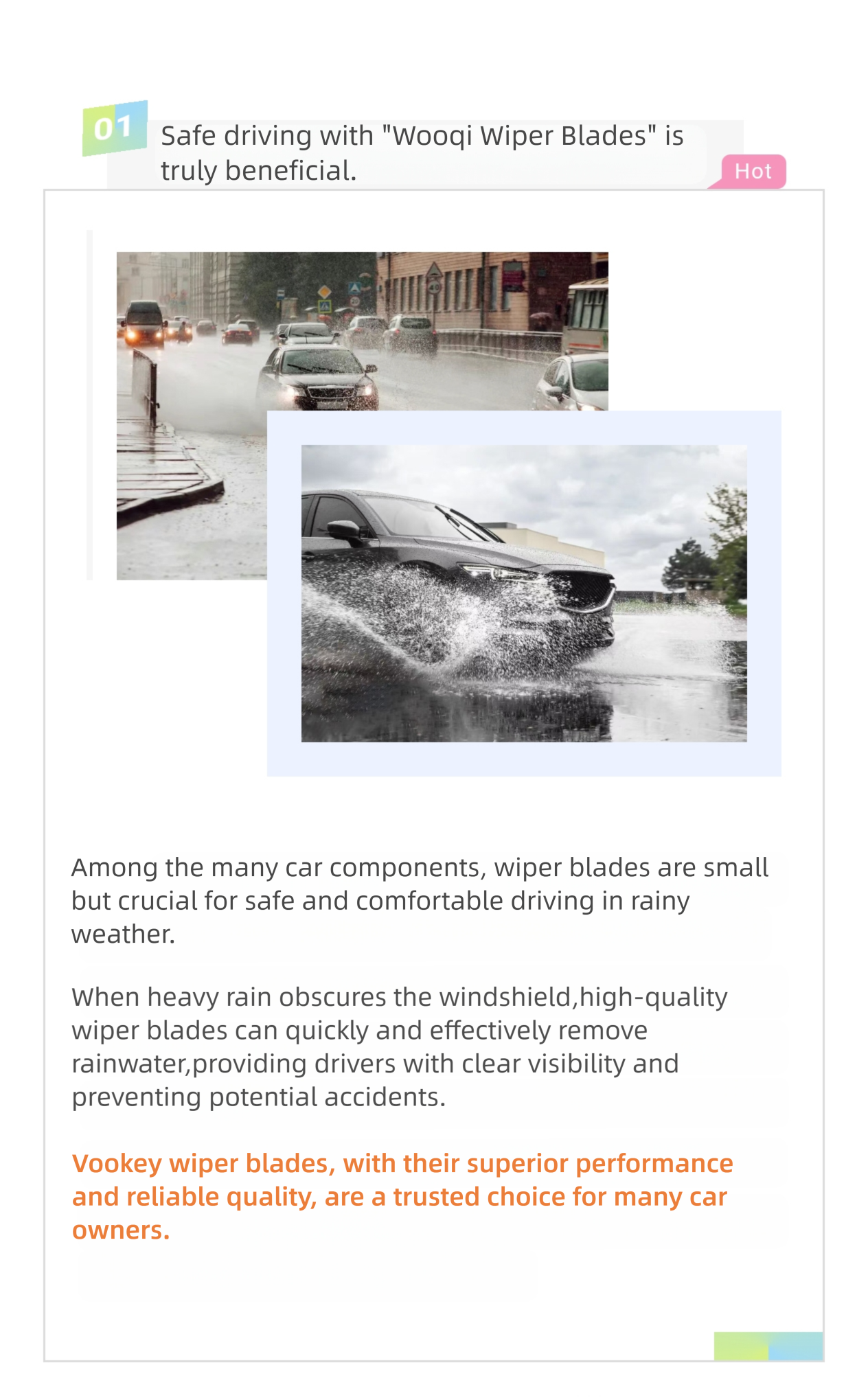 Vookey wiper rubber strip: a driving safety guard on the journey of wind and rain(图1)